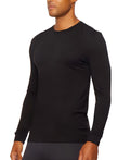 32 Degrees Heat Men's Long Sleeve Base Layer Crew Neck Shirt 2-Pack , M,Black