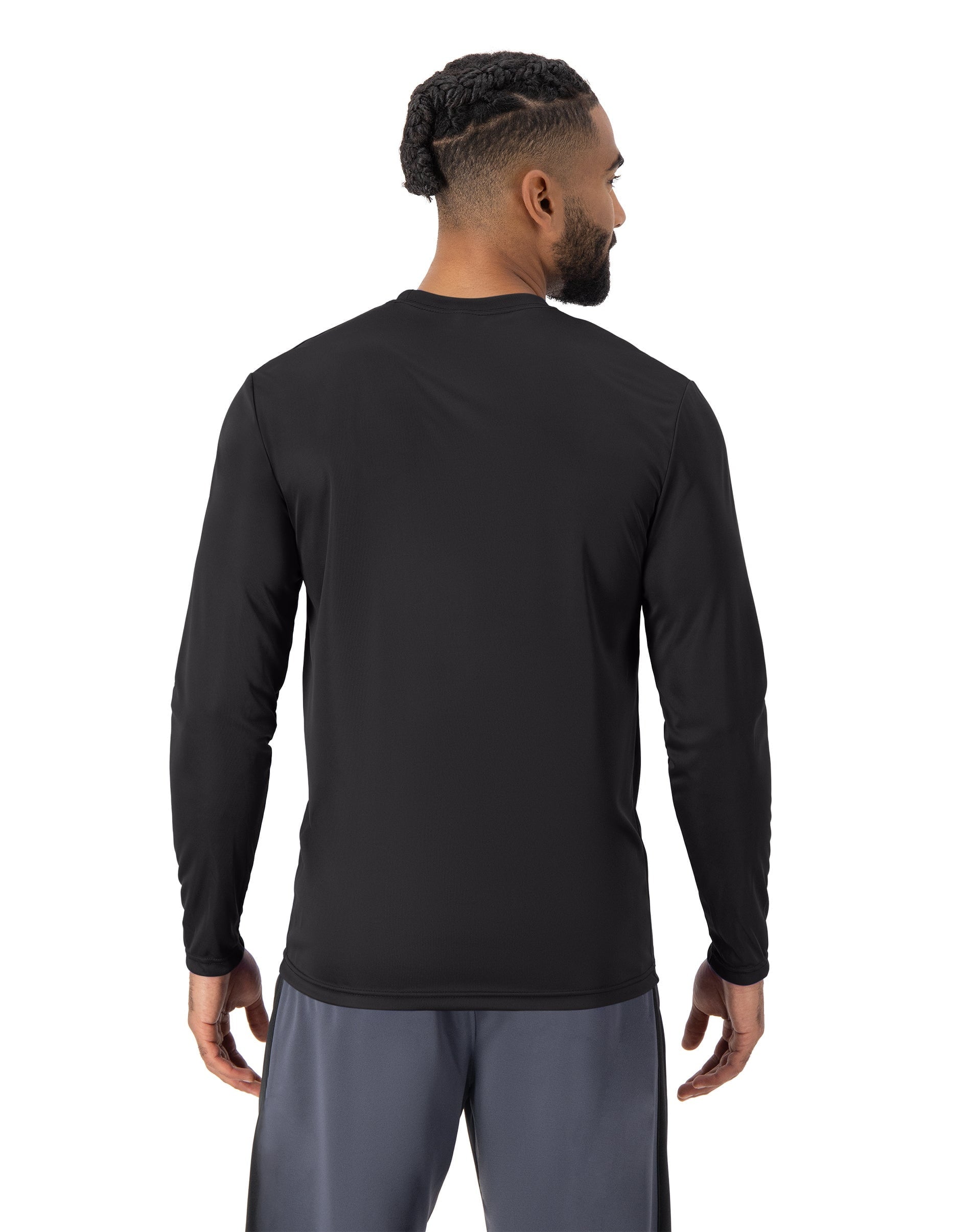 Hanes Sport Cool DRI Men's Performance Long Sleeve T-Shirt Black M