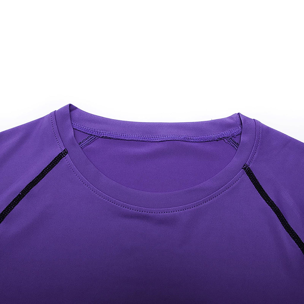 Men's Fitness Long Sleeve Running Shirt Athletic Gym Compression Top Thermal Muscle Workout Sports Tee Men's Lightweight Crewneck Tee Tops