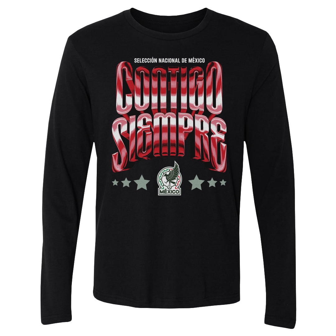 Men's 500 Level Black Mexico National Team Contigo Siempre Vintage Long Sleeve T-Shirt
