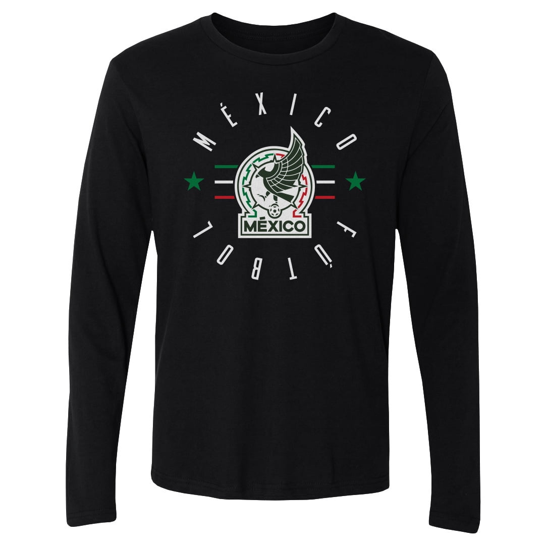 Men's 500 Level  Black Mexico National Team  Futbol Long Sleeve T-Shirt
