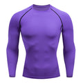 Men's Fitness Long Sleeve Running Shirt Athletic Gym Compression Top Thermal Muscle Workout Sports Tee Men's Lightweight Crewneck Tee Tops