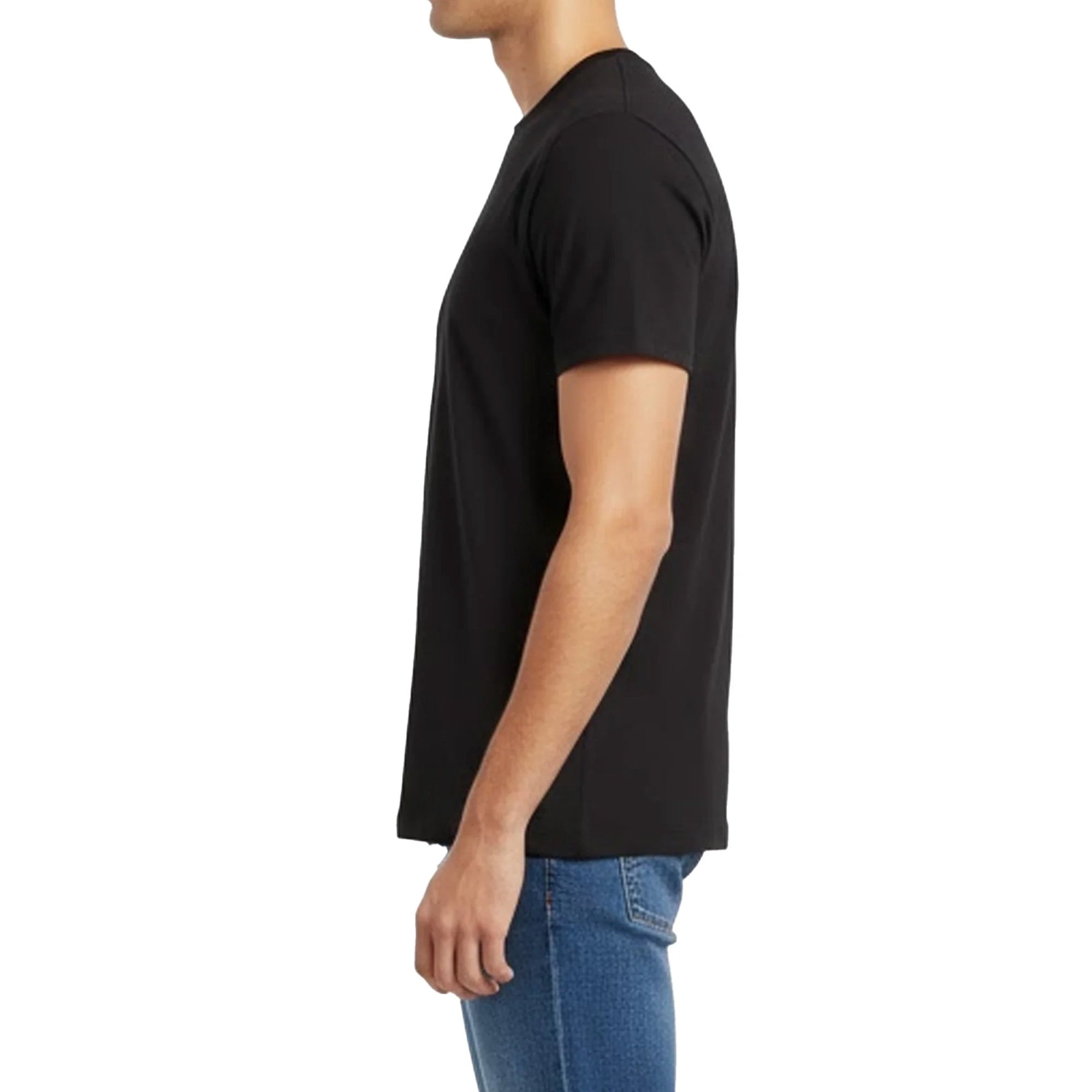 HANES Short Sleeve T-Shirt For Men's - S Size | 100% Cotton 6 Pack Black Color Crew Neck Tee